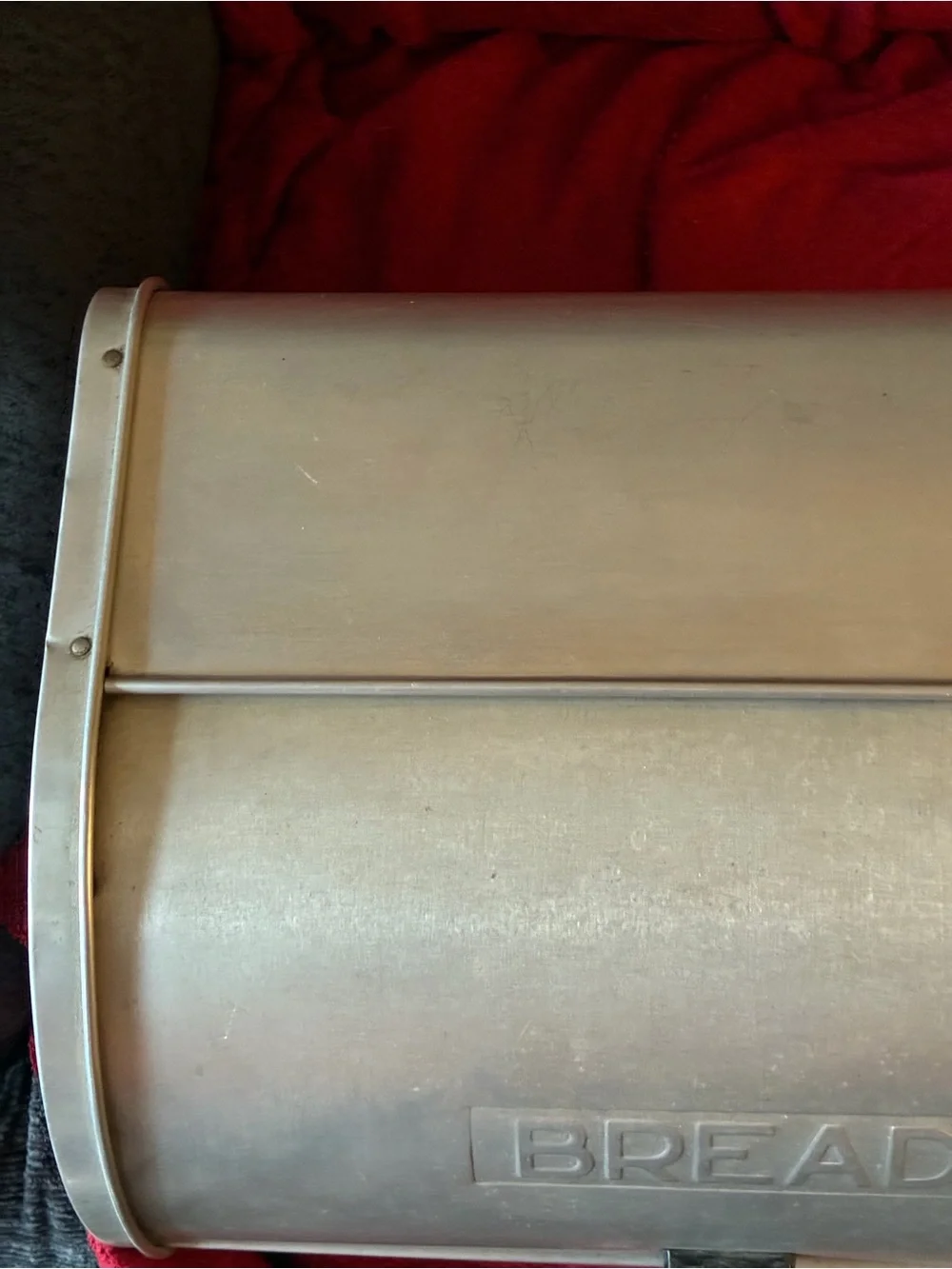 Vintage 1960’s aluminum Roll-Top Bread Box - Countertop Storage